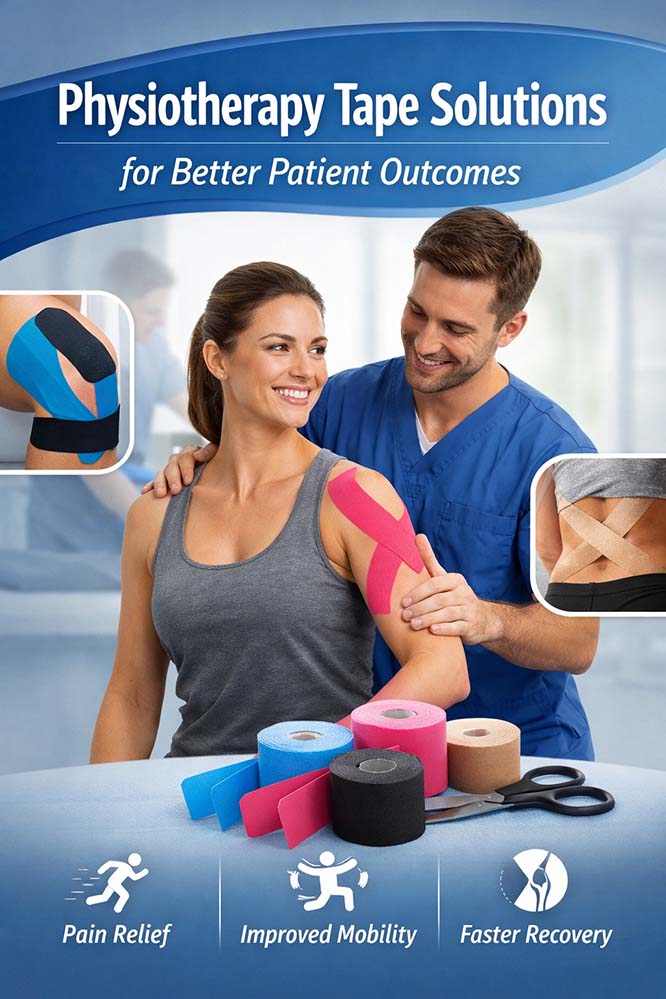 Physiotherapy kinesiology tape for pain relief, mobility support, and muscle recovery