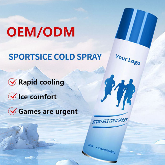 Sports ice cold spray for athletes and sports injury relief, providing rapid cooling and muscle comfort during exercise and competition