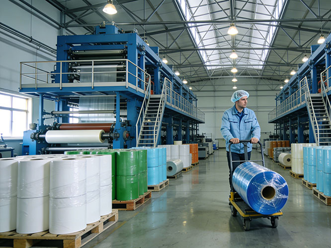 Industrial winding machine producing kinesiology tape rolls for OEM manufacturer 